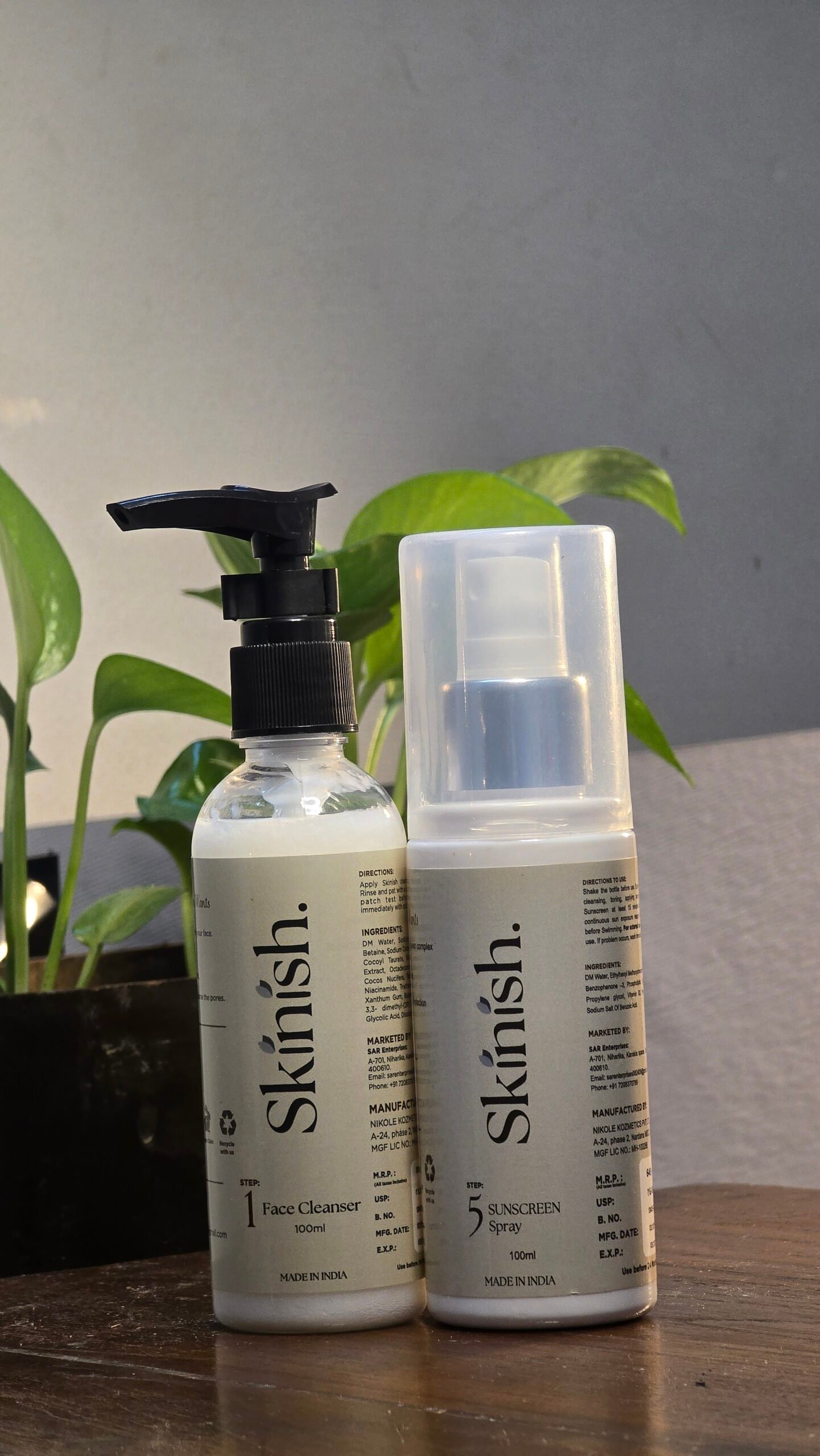 Face cleanser & Sunscreen
