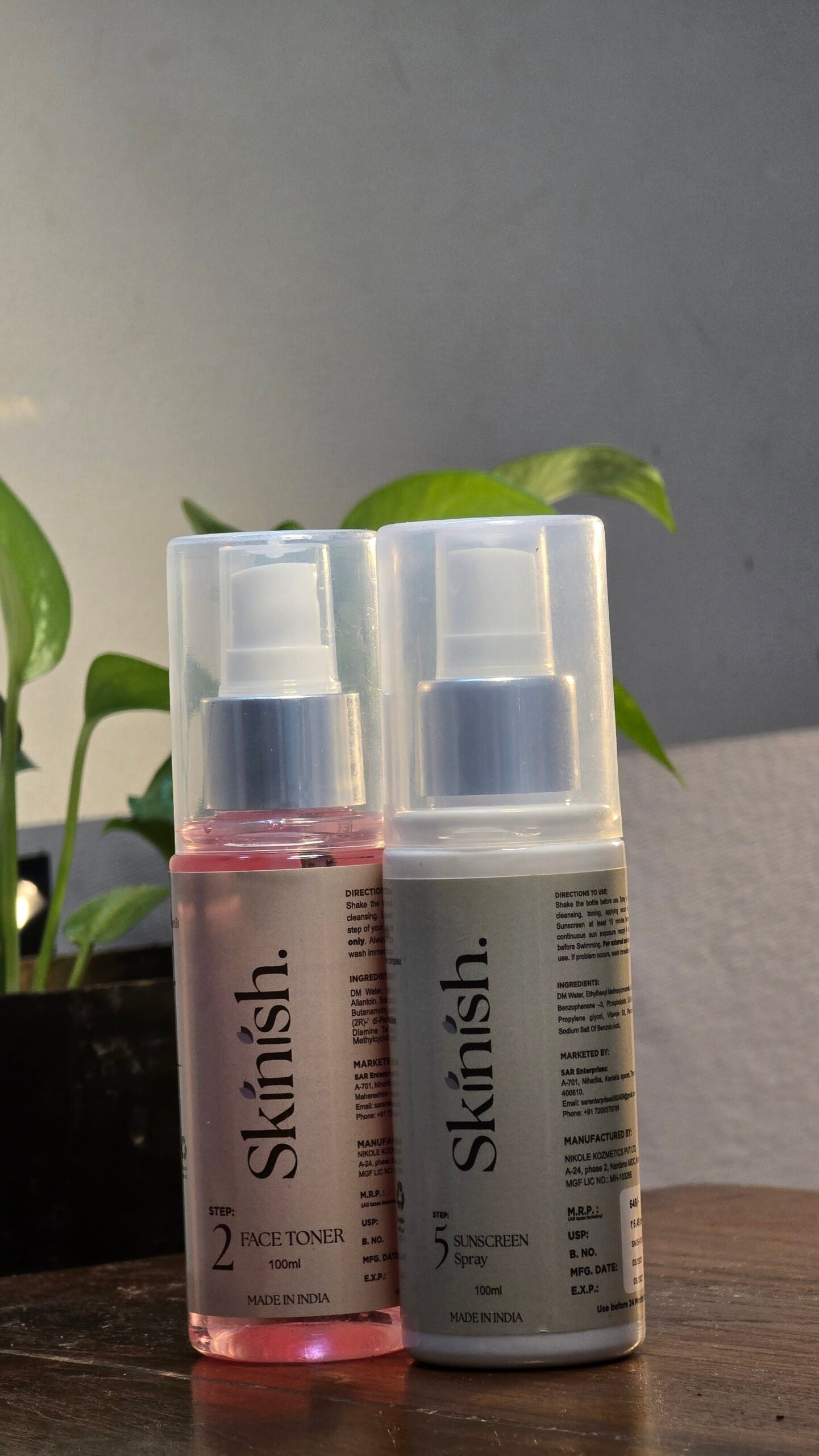 Face Toner & Sunscreen