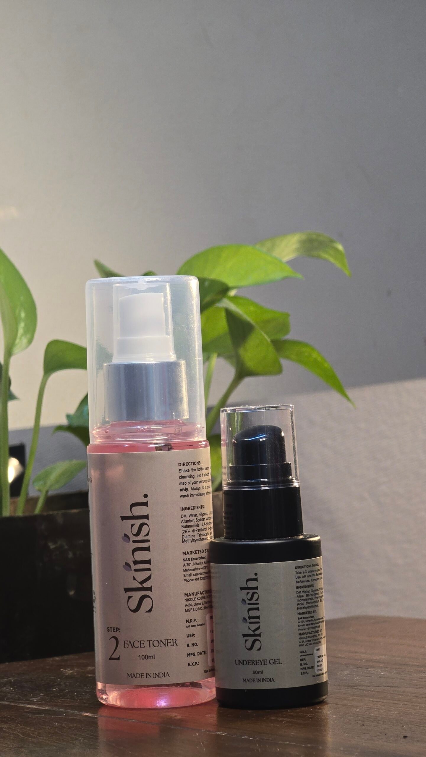 Face Toner & Under eye gel