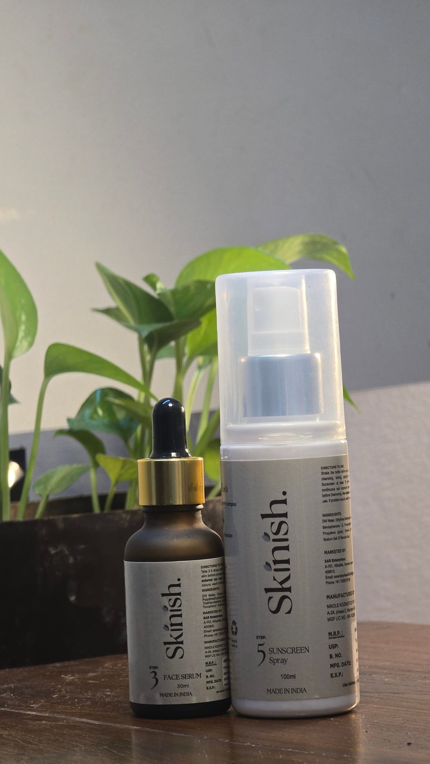 Face serum & Sunscreen