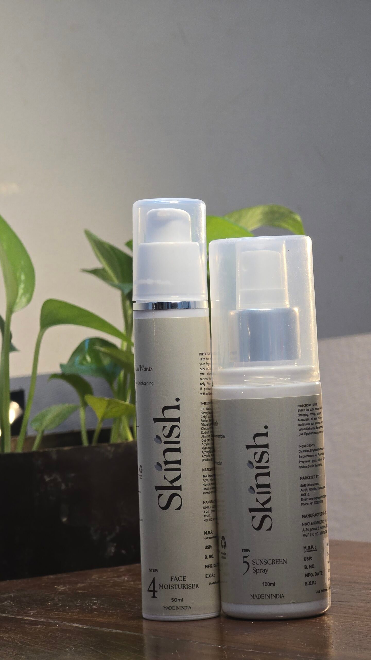 Moisturiser & sunscreen