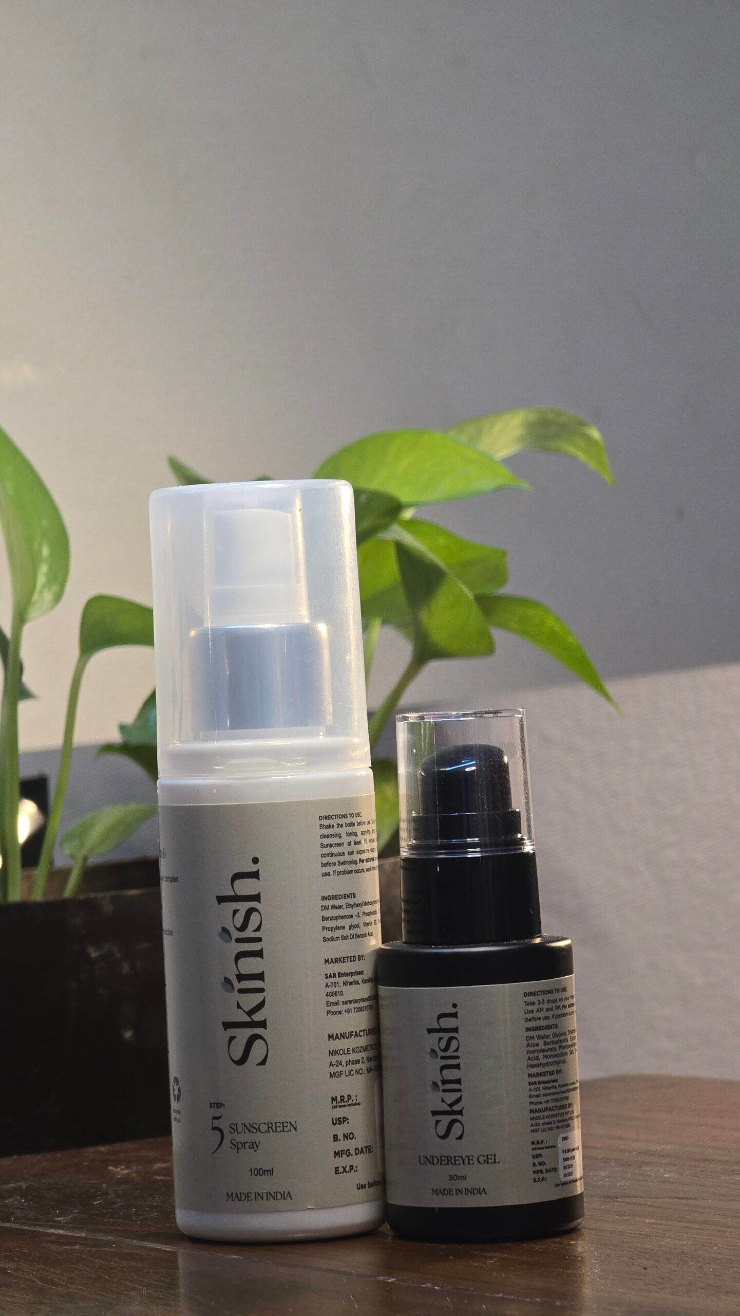 Sunscreen spray & Undereye gel